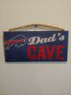 Buffalo Bills NFL Dad's Cave Wood Sign with Hanging Rope