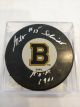Milt Schmidt Signed Puck Hockey Autograph Boston Bruins #15 HOF 1961 Insc Auto